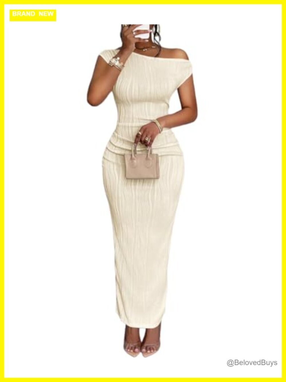 One Shoulder Bodycon Maxi Dress Sleeveless Slim Fit Summer Club Formal